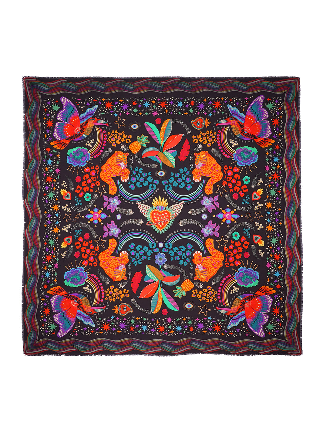 Crazy World large scarf Beige