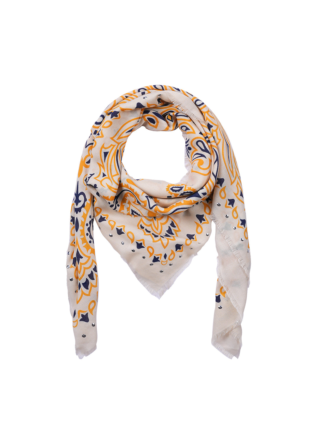 Paisley large scarf White