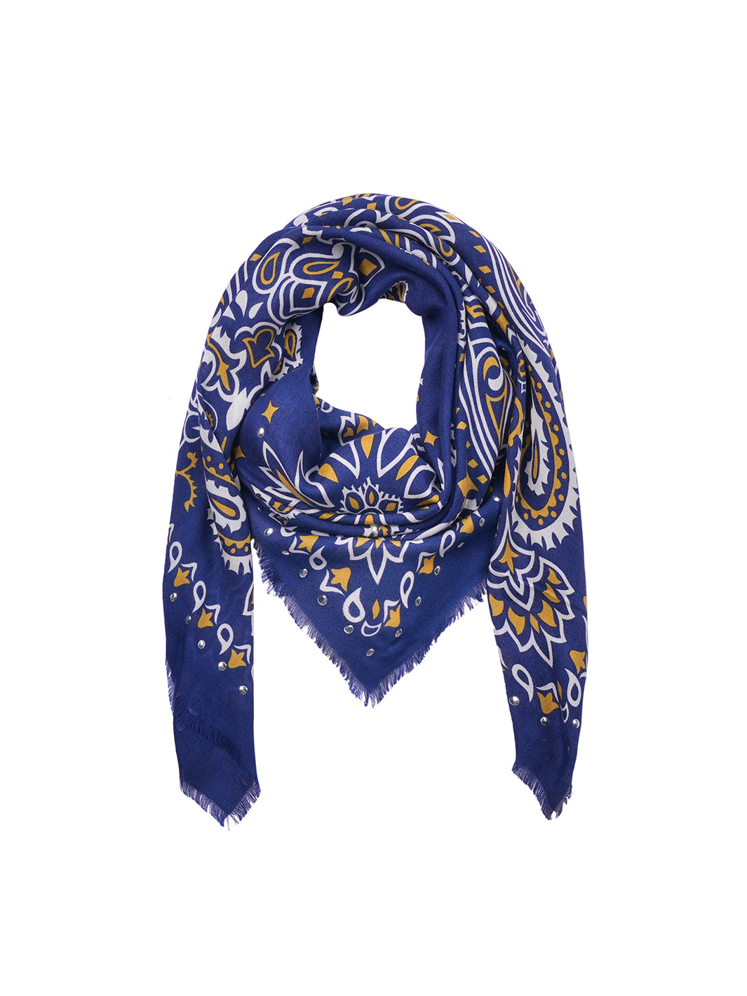 Paisley large scarf Navy