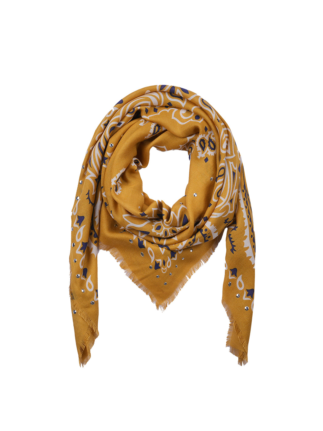 Paisley large scarf Camel