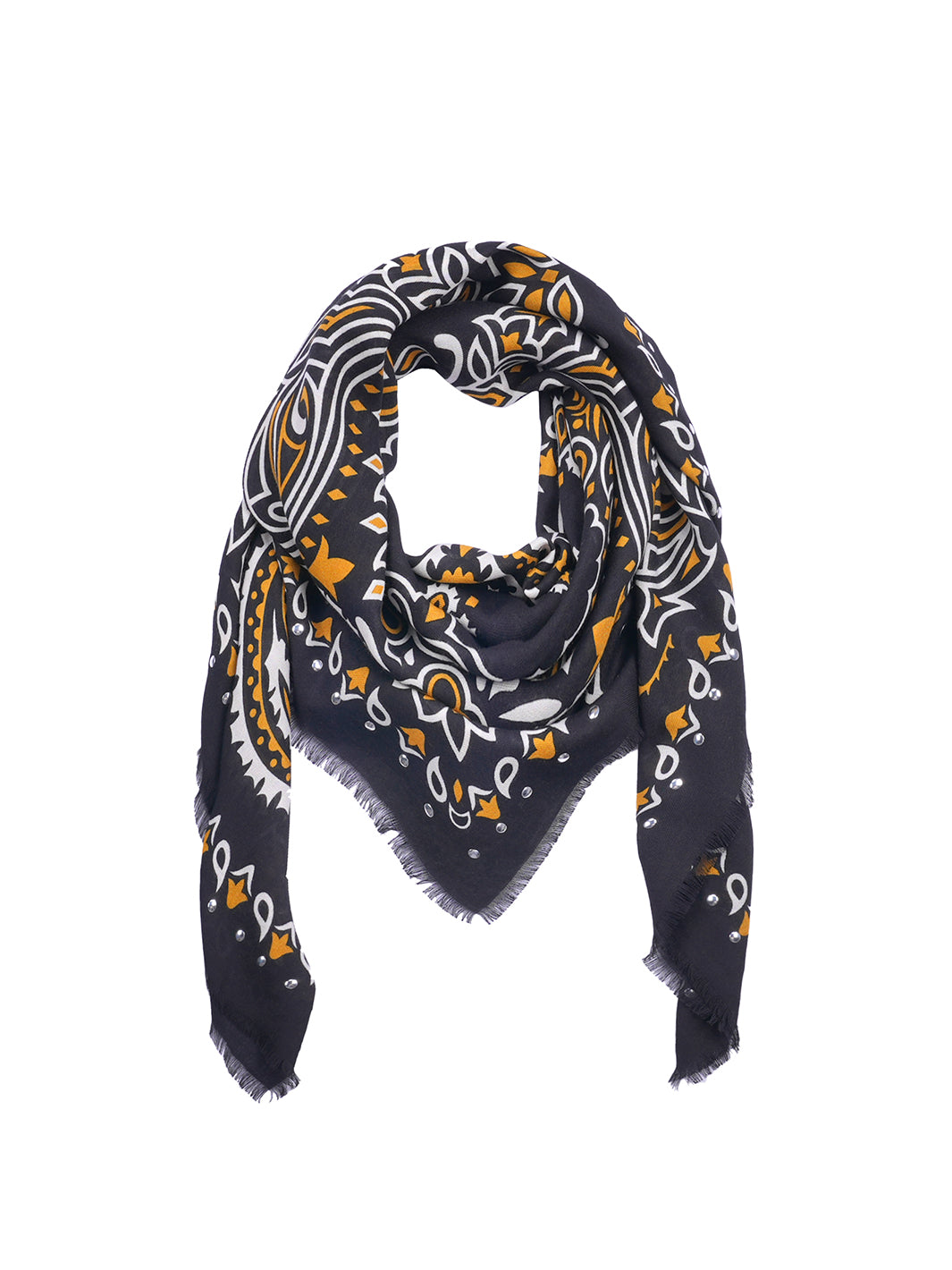 Paisley large scarf Black