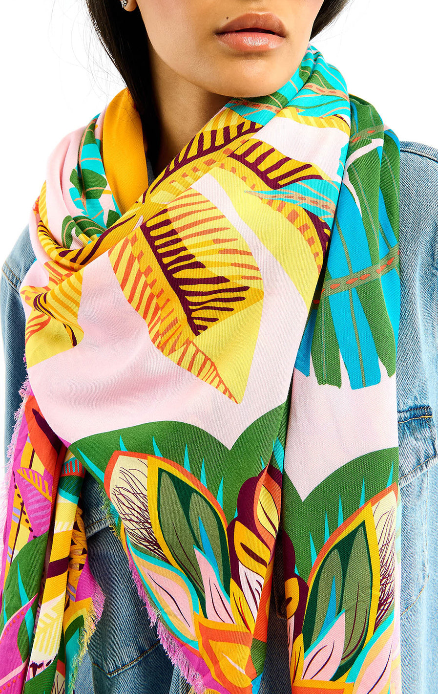 Hawaii large scarf Pink