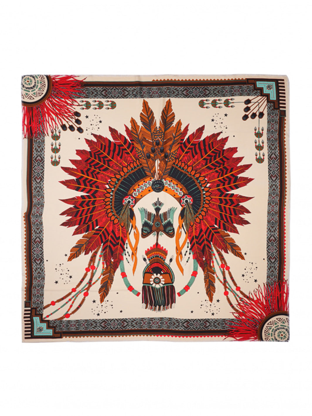 New Western large scarf Beige
