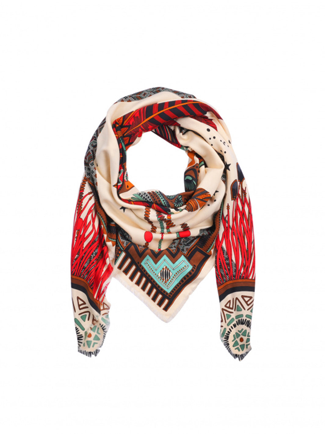 New Western large scarf Beige