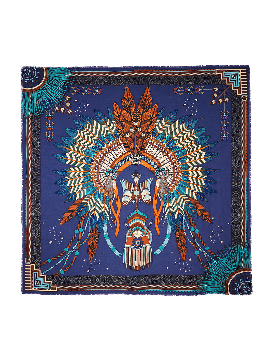 New Western large scarf Blue