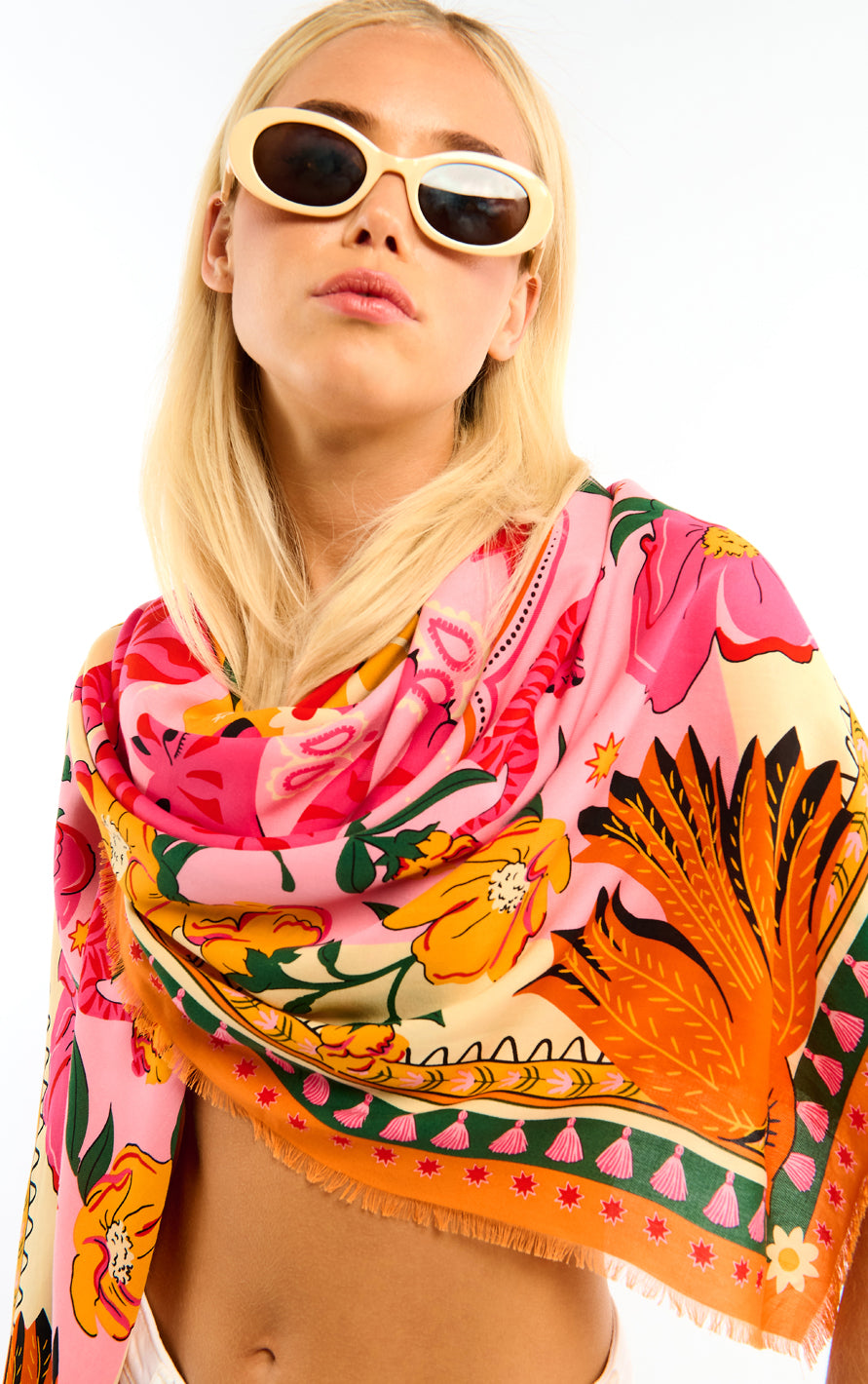 Bandidas large scarf Pink
