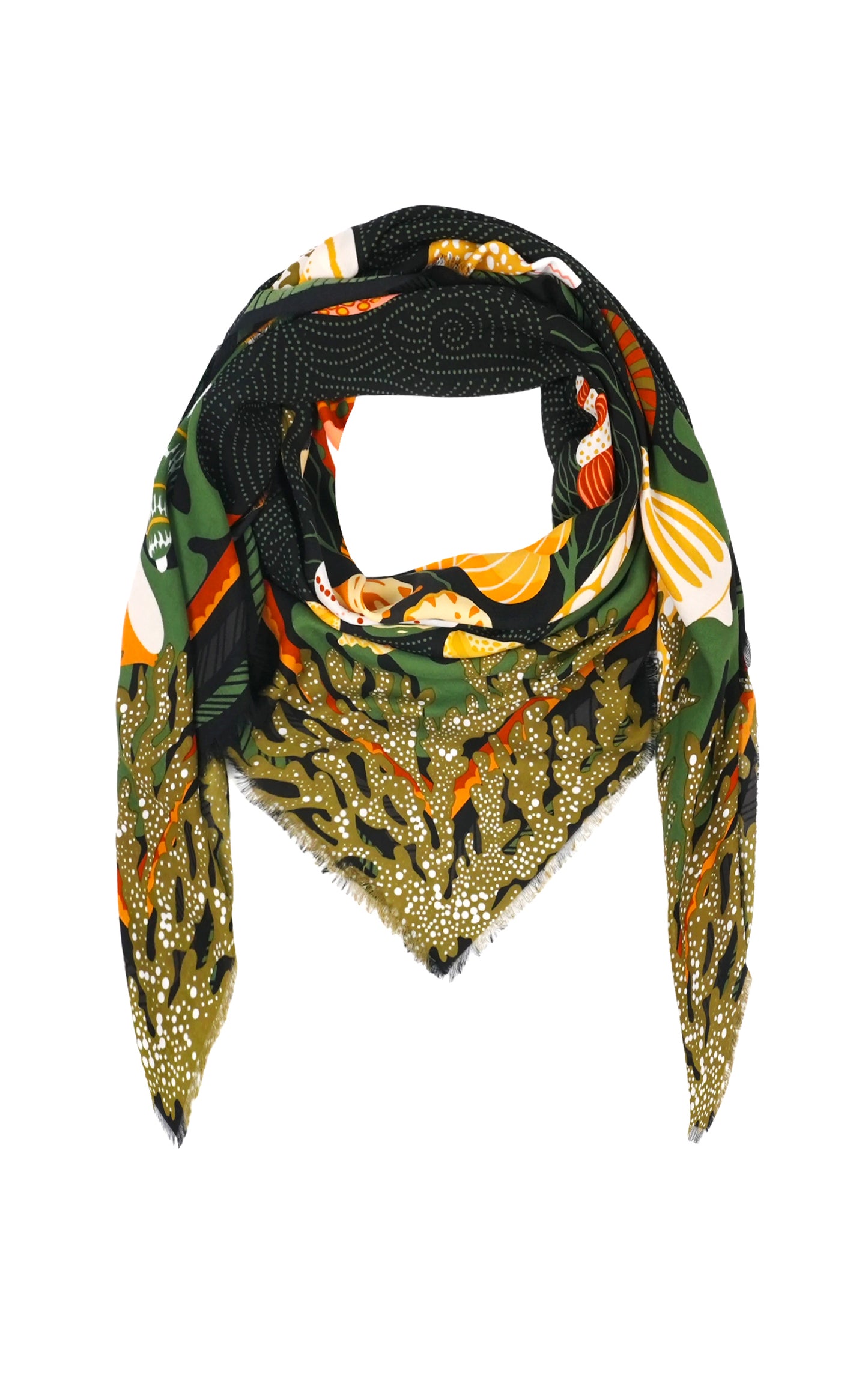 Coral large scarf Black