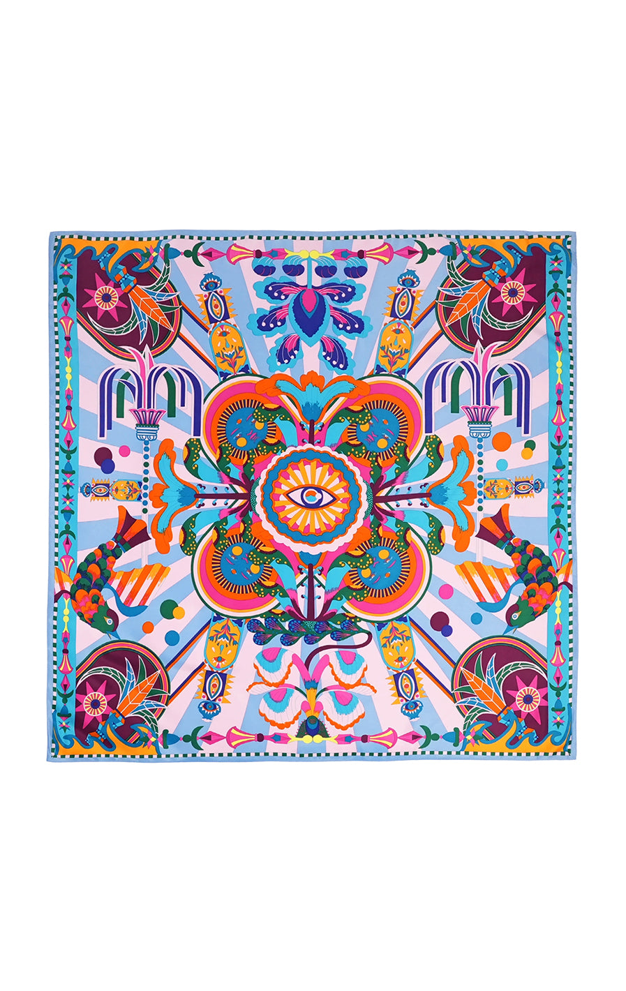 Enchanted large scarf Blue