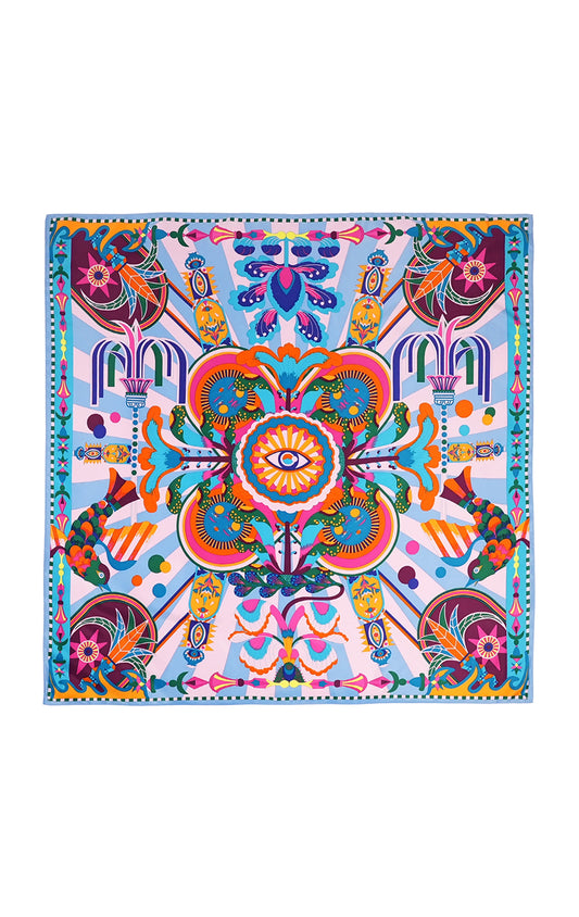 Enchanted large scarf Blue