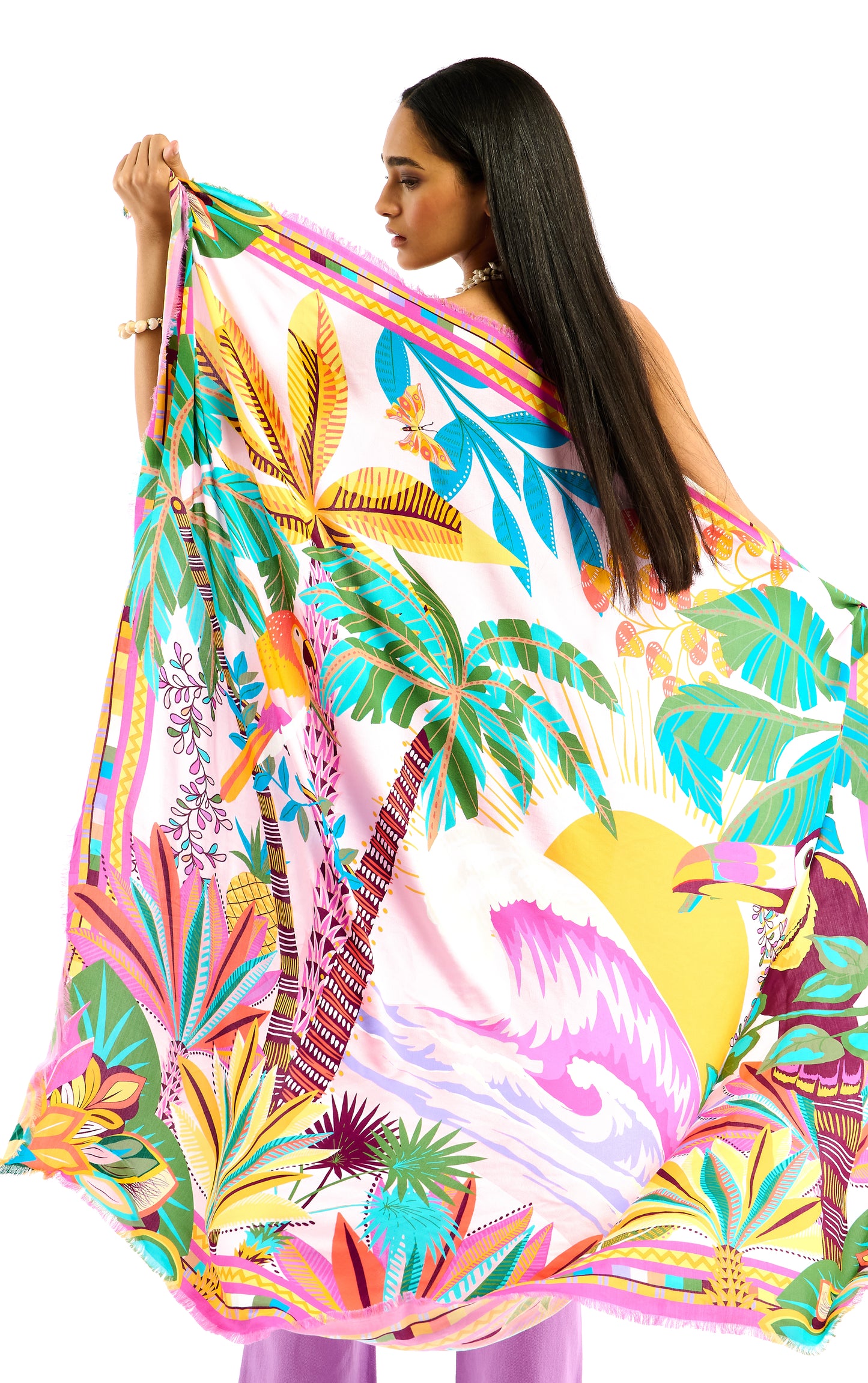 Hawaii large scarf Pink