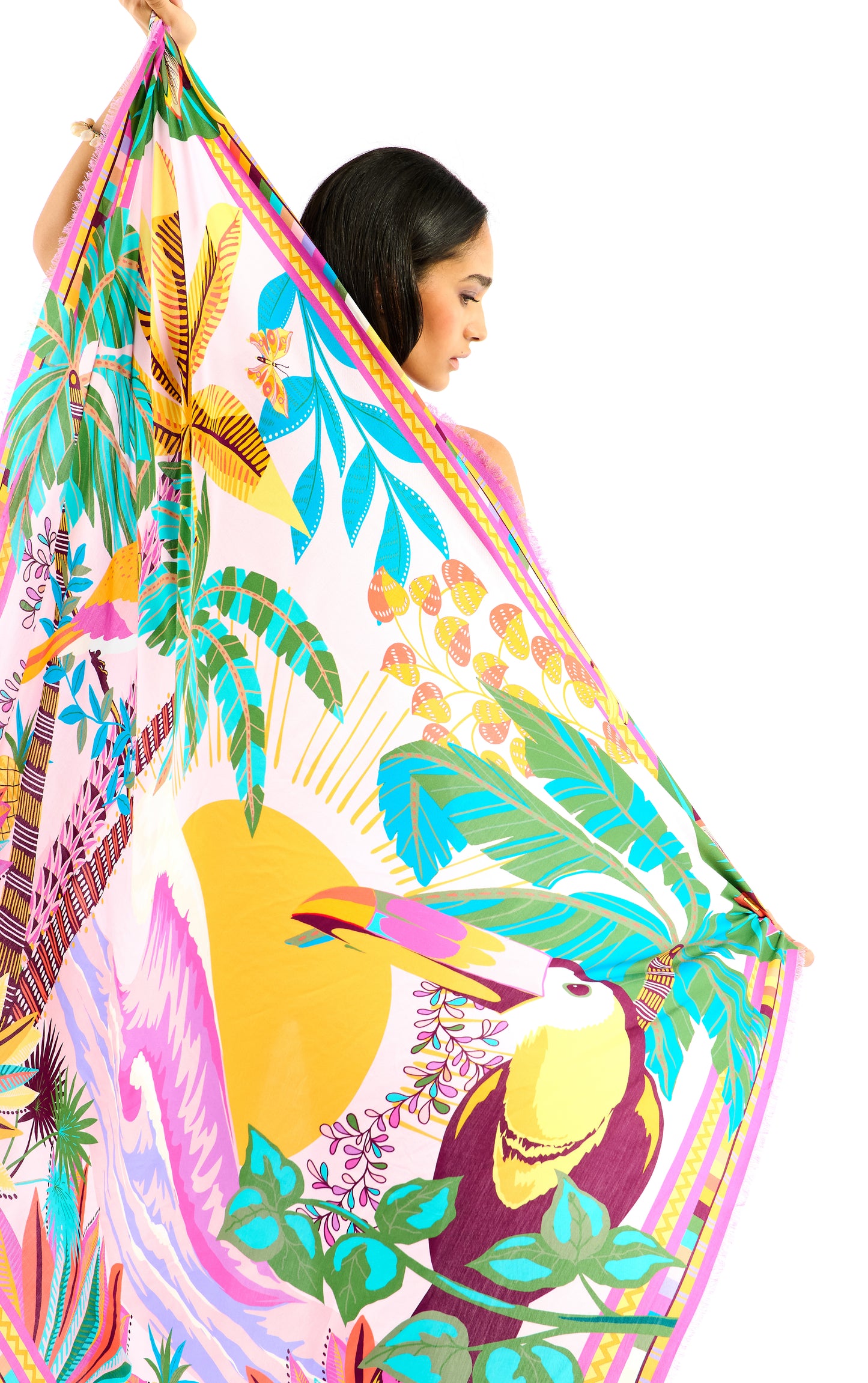 Hawaii large scarf Pink